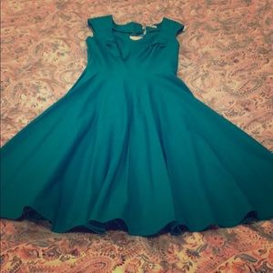Teal A-line dress